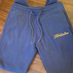 Hollister Blue Joggers with Yellow Logo